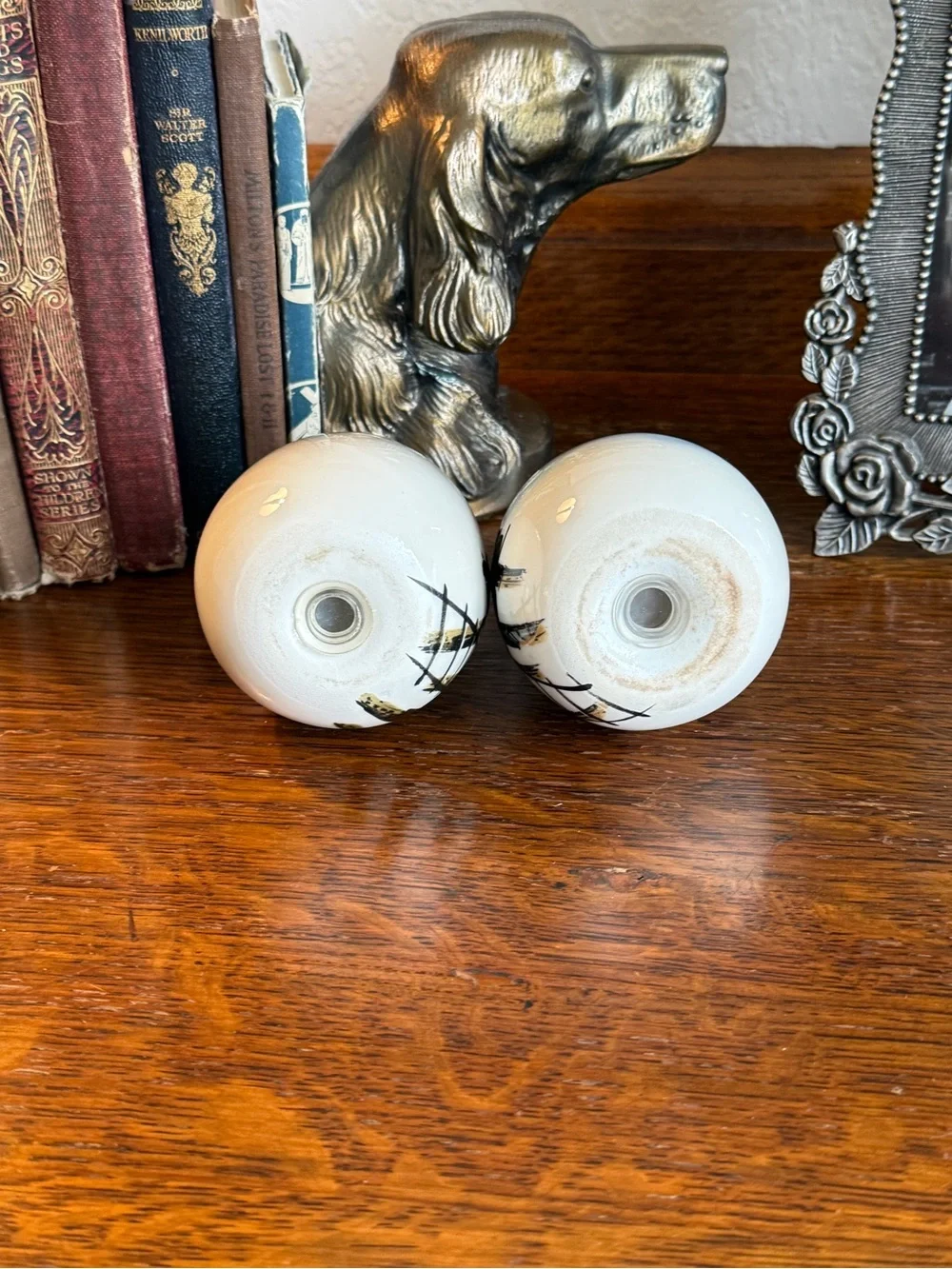 MCM Mathew Adams Hand‑Painted Alaskan Cabin Salt & Pepper Shakers